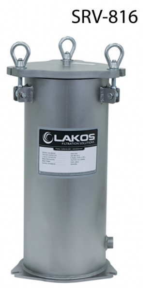 Lakos Model SRV-816 - Part # 115018  Fast Free Shipping Nationwide  16 inch Model Separator  Solids Recovery Vessel for 8" separators and smaller (includes two 25-micron bags)