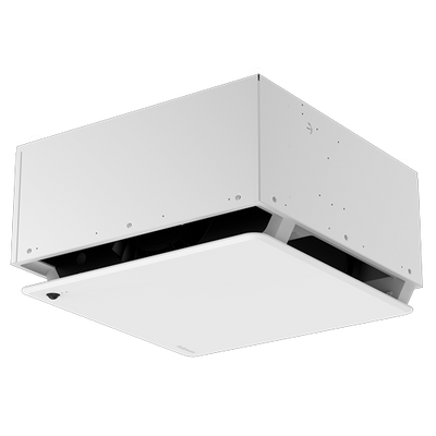 Networked unit that integrates into standard grid ceiling without any duct work connection