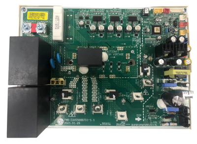 LG inverter board for air conditioning units, with various electronic components and connectors visible.