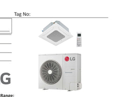 KNUDB181A | LG Multi/Single Zone IDU - 4-Way Ceiling Cassette 18k BTU PT-QAGW0 Required (R32)