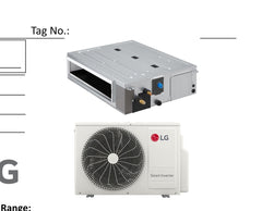 KNUJB121A | LG Multi/Single Zone IDU - Convertible Mid Static Ducted 12k BTU (R32)
