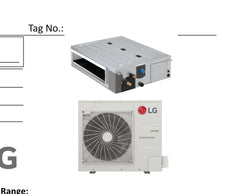 KNUJB241A | LG Multi/Single Zone IDU - Convertible Mid Static Ducted 24k BTU (R32)