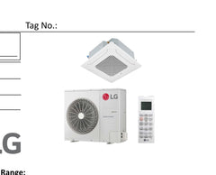 KUSXA181A | LG Single Zone ODU - LGRED° 18k BTU for Vertical AHU, Mid Static, 4-Way Cassette (R32)