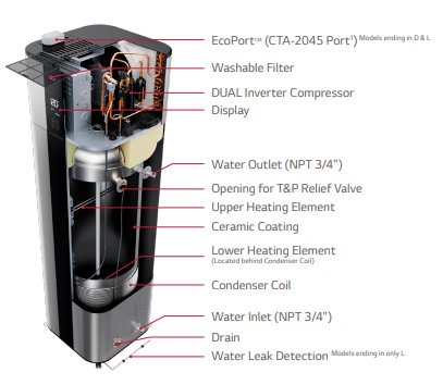 APHWC801L LG Inverter Heat Pump Water Heater 80 Gallon Water