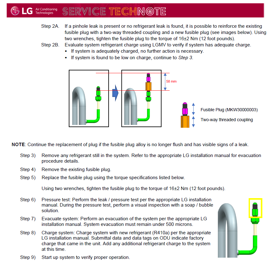 MKW30000003 - LG Fusible Plug - Fits VRF Gen 5 Units – RapidHVACParts