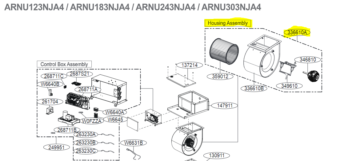 Housing Assembly AEN55797604 - LG Housing Assembly - LG Motor Blower Housing Assembly ...