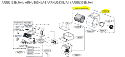 LG Housing Assembly - AEN55797604 - Motor included  In Stock, Fast Free Shipping Nationwide   NJ ARNU363NJA4 2021 US V.AHU NJ